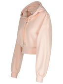 Off White Pink Cotton Cropped Sweatshirt