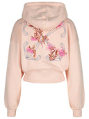 Off White Pink Cotton Cropped Sweatshirt