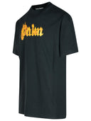 Palm Angels 'Burning Palm' Black Cotton Oversize T Shirt