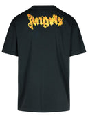 Palm Angels 'Burning Palm' Black Cotton Oversize T Shirt