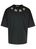 Palm Angels 'Stateme' Black Cotton Over T Shirt