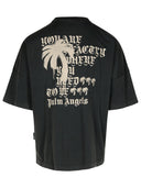 Palm Angels 'Stateme' Black Cotton Over T Shirt