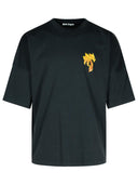 Palm Angels 'Burning Palm' Black Cotton Oversize T Shirt