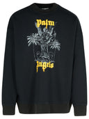 Palm Angels 'Palms Pencil' Black Cotton Sweatshirt