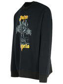 Palm Angels 'Palms Pencil' Black Cotton Sweatshirt