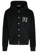 Palm Angels 'Vertigo' Black Virgin Wool Blend Bomber Jacket