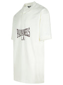 Palm Angels 'College' White Cotton Polo Shirt