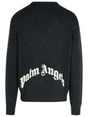 Palm Angels Dark Grey Merino Wool Blend Sweater