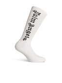 Palm Angels Białe bawełniane skarpetki