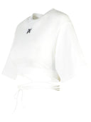 Palm Angels Crop T Shirt In White Cotton