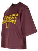 Palm Angels College' Burgundy Cotton T Shirt