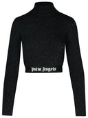 Palm Angels Crop Top in Black Viscose Blend