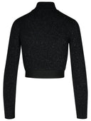 Palm Angels Crop Top in Black Viscose Blend
