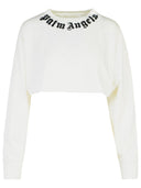 Palm Angels Cream Cotton Crop T Shirt