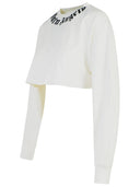 Palm Angels Cream Cotton Crop T Shirt