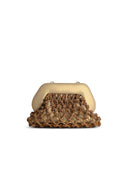 moirè 'Tia Knot Strass' Gold Vegan Lear Bag