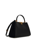 Tory Burch 'Eleanor' Black Lear Bucket Bag