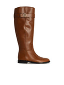 Tory Burch 'Lock Ridin' Brown Lear Boots