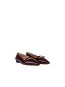 Casadei 'Cleo' Burgundy Shiny Lear Ballet Flats