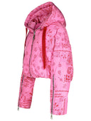Khrisjoy „crop bandana” różowa poliesterowa mieszanka kurtka
