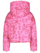 Khrisjoy „crop bandana” różowa poliesterowa mieszanka kurtka
