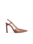 Michael Michael Kors Slingback 'Alora' Brown Lear Pumps
