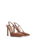 Michael Michael Kors Slingback 'Alora' Brown Lear Pumps