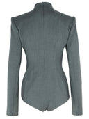 Sportmax 'Giuda' graues Virgin Wollhemd