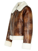 Stand Studio 'Lorelle' Eco Sheepskin In Brown Polyurethane