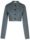 Khaite 'Ello' Grey Wool Blend Jacket