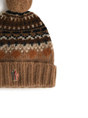Moncler Grenoble 'Pon Pon'Beige Wool Blend Beanie