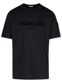 Moncler Black Cotton Blend T 셔츠