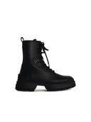 Moncler 'Hevea' Black Matte Lear Ankle Boots