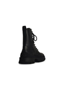 Moncler 'Hevea' Black Matte Lear Ankle Boots
