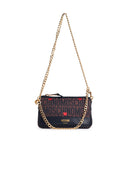 Moschino Logo Brown Lear Blend Crossbody Bag