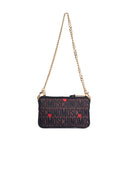 Moschino Logo Brown Lear Blend Crossbody Bag