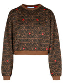 Moschino Logo Brown Cotton Blend Selda