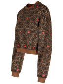 Moschino Logo Brown Cotton Blend Selda