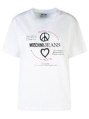 Moschino -Jeans weiße Baumwoll -T -Shirt