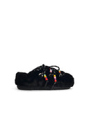 Moonboot Faux Black Fur Slippers