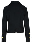 Giacca di miscela di lana nera patou