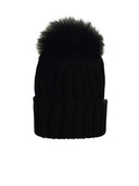 Woolrich John Rich & Bros 'Pon Pon' Black Virgin Woll Beanie