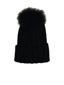 Woolrich John Rich & Bros 'Pon Pon' Black Virgin Woll Beanie