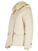 Woolrich John Rich & Bros 'Artic' Short Parka In Beige Cotton Blend