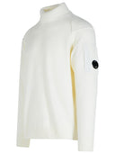 C.P. Company Turtleneck Sweater In White Wool Blend