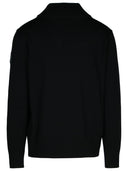 Felpa di lana nera "1/4 Zip Rosseau"