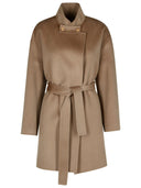 Pento tatto marrone cashmere miscela cappotto