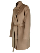 Pento tatto marrone cashmere miscela cappotto