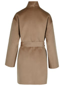 Pento tatto marrone cashmere miscela cappotto