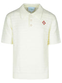 Polo con miscela di cotone bianco Casablanca